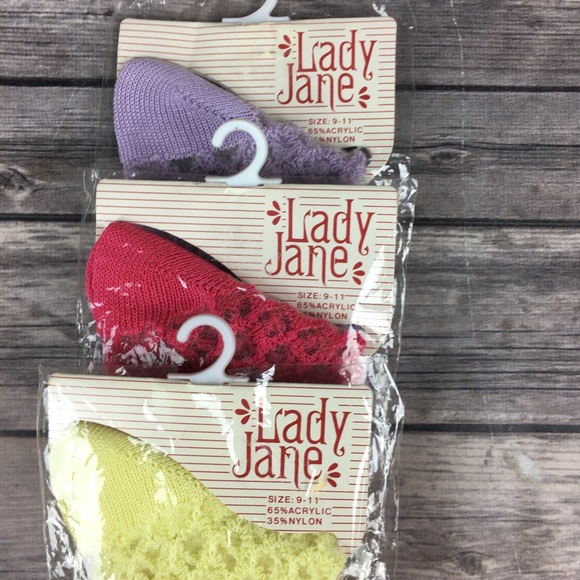 3 Packages Vintage Lady Jane Soft Lace Socks - Picture 2 of 8